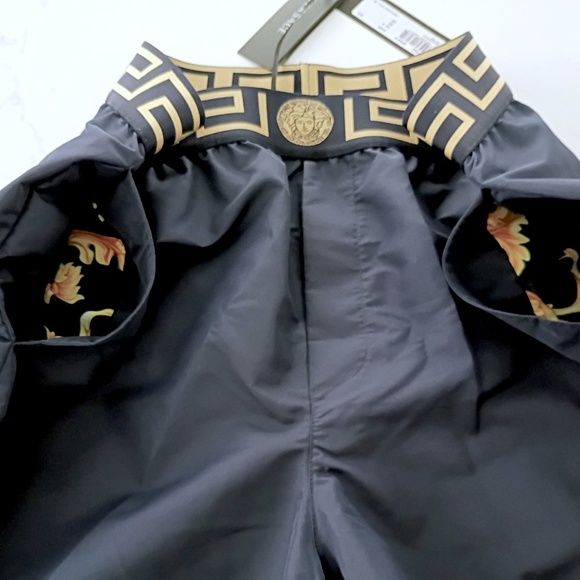 NWT Versace Greca Border Medusa Dark Blue/Gold Swim Shorts Bathing Suit Si… - Picture 5 of 7